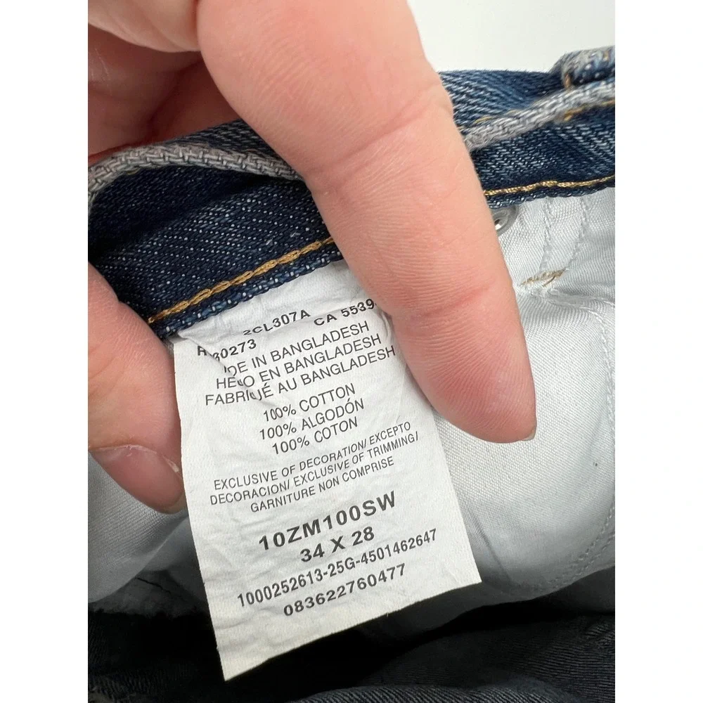 Wrangler Authentics Classic Straight Leg Jeans Blue Denim 10ZM100SW 34x28 NWT